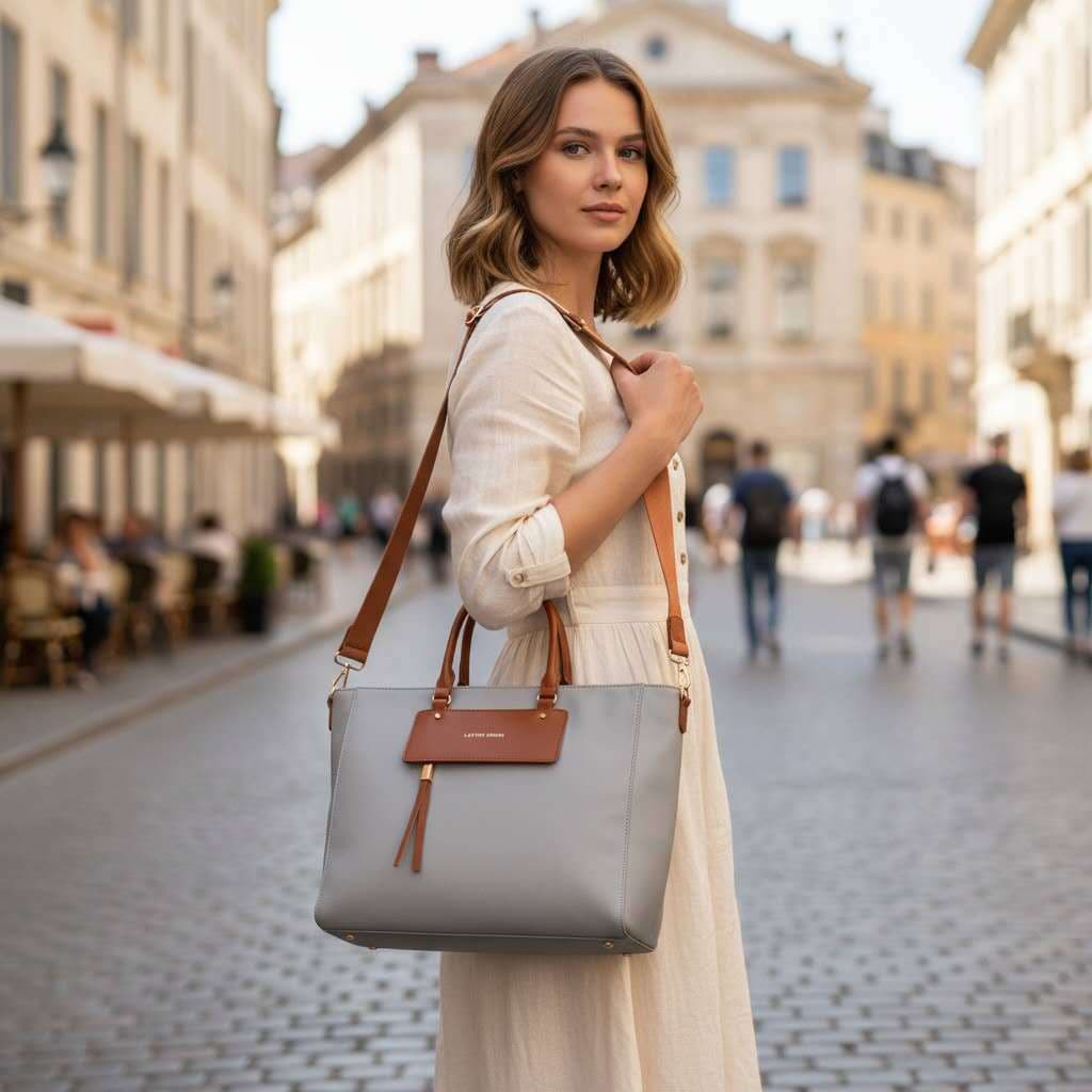 Bolsa Grande Tote laytonvivian Transversal de Nylon Impermeável Multiuso para Trabalho e Viagem