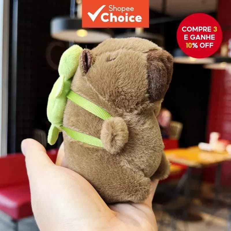 Mochila de Pelúcia de Capivara Tartaruga - Presente de Almofada para Meninas