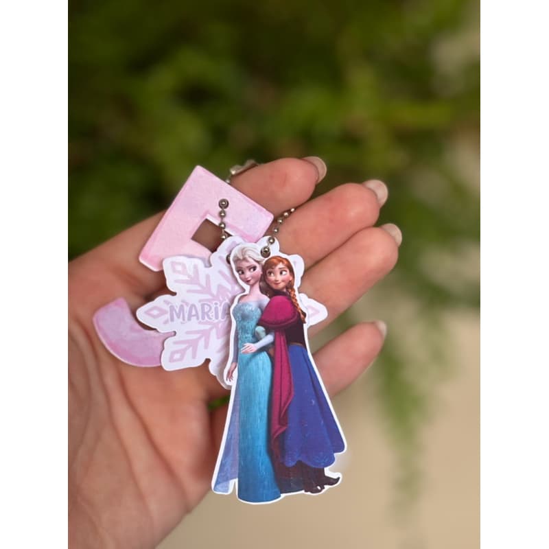 Tag Personalizada Frozen Ana e Elsa + Correntinha | Lembrancinha Infantil