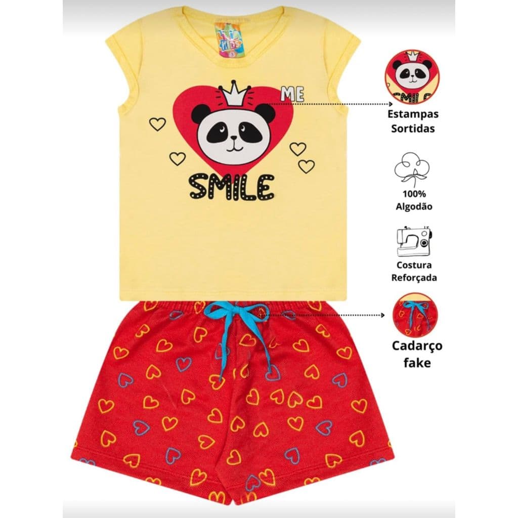 Conjunto Infantil Verão Feminino 1 ao 8 Anos Menina - Envio Imediato Sortido