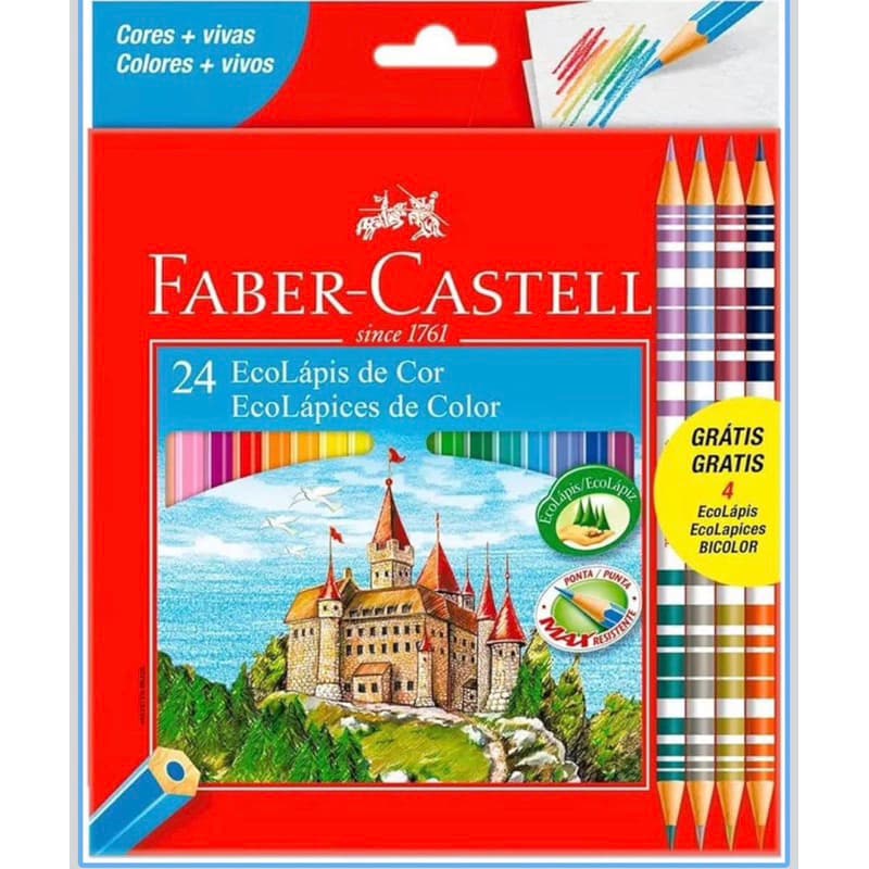 Lapis Cor 24 Cores Faber-castell E 4 Lapis Bicolor