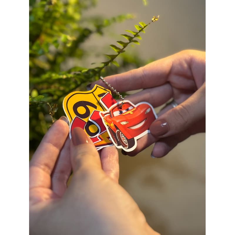 Tag Personalizada Relâmpago Mcqueen Carros + Correntinha | Lembrancinha Infantil