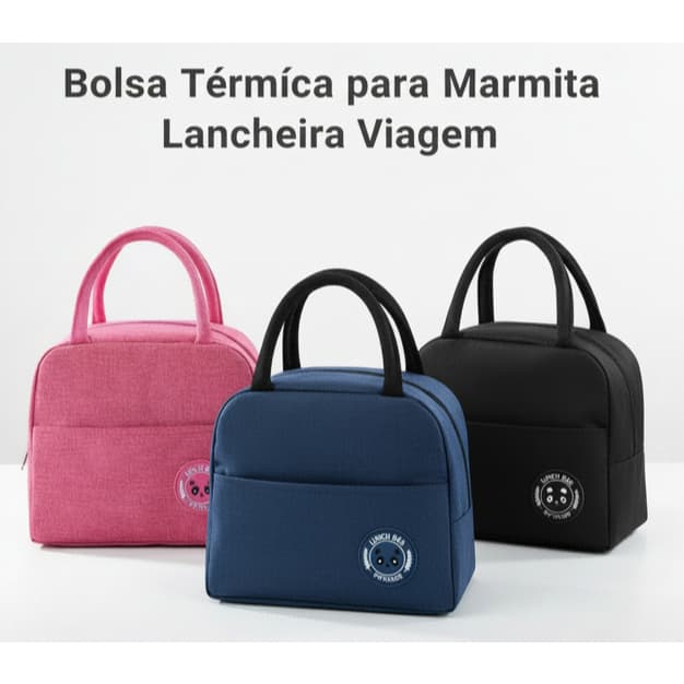 Bolsa Térmica Marmita Lancheira Viagem Conserva Quente e Frio Resistente Almoço Trabalho Escola