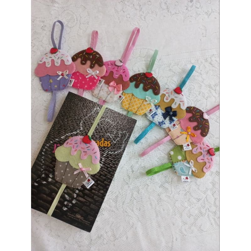 Marcador de página/livro Cupcake  - Conjunto com 2 unidades