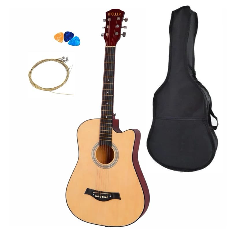 Kit Violão Müller - Cordas de Aço || Design Moderno • Beje • Iniciantes e intermediários