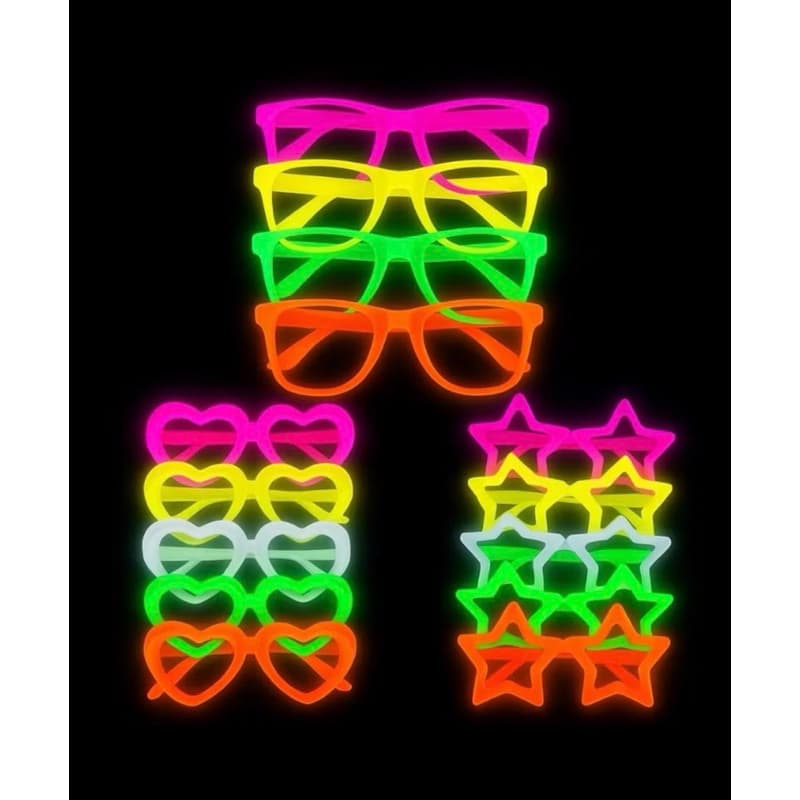 Kit  Oculos Sortidos Festa Aniversário Casamento Balada Neon Brilha No Escuro Luz Negra
