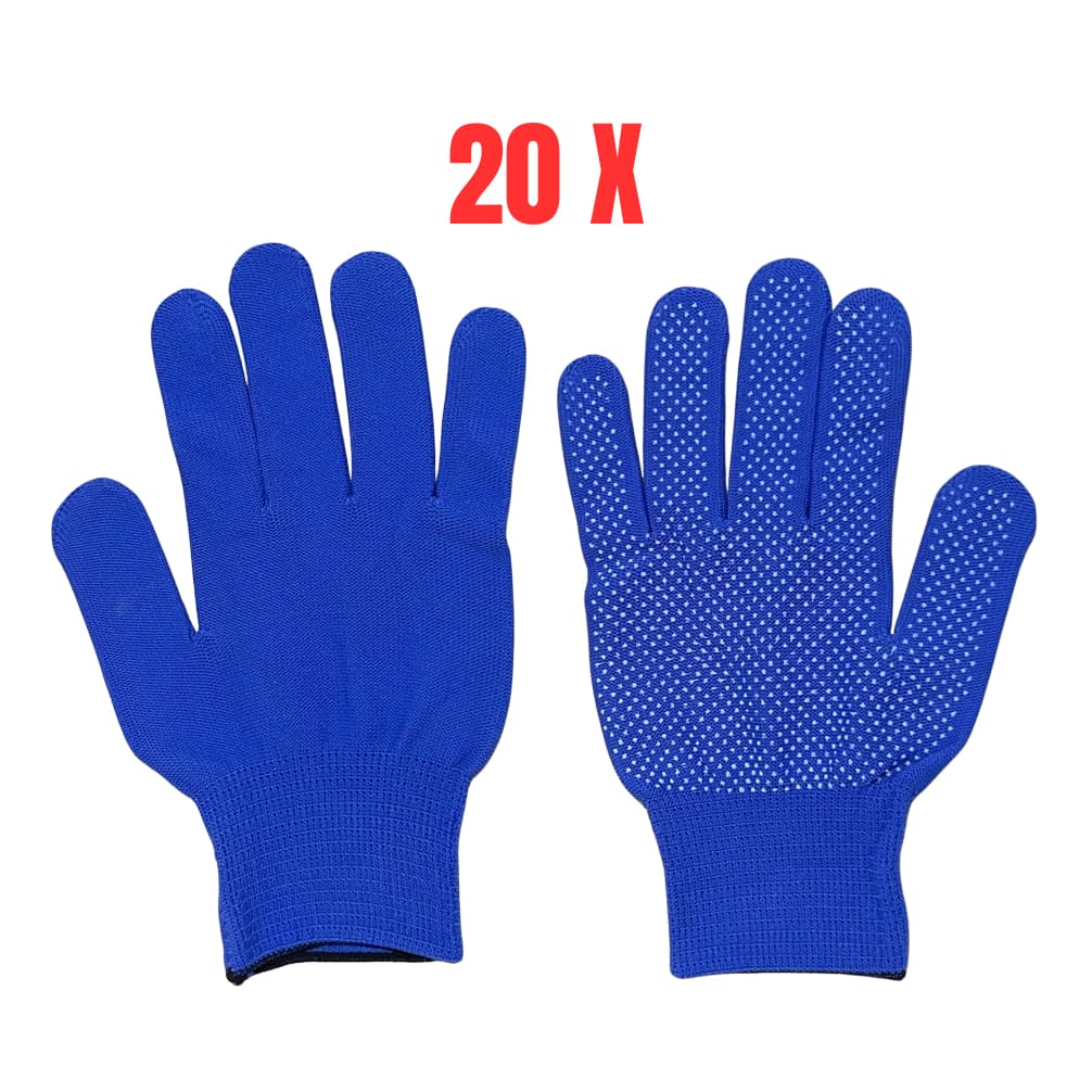 Kit 20 Luva Tatil Multitato Luva Microfibras Azul Pedreiro Marceneiro Eletricista Obras