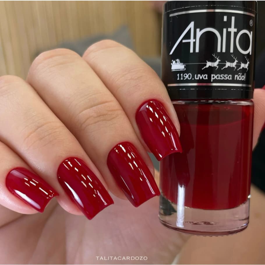 Esmalte Anita 1190 Coleção natal vermelho fechado UVA PASSA NÃO! 10ml