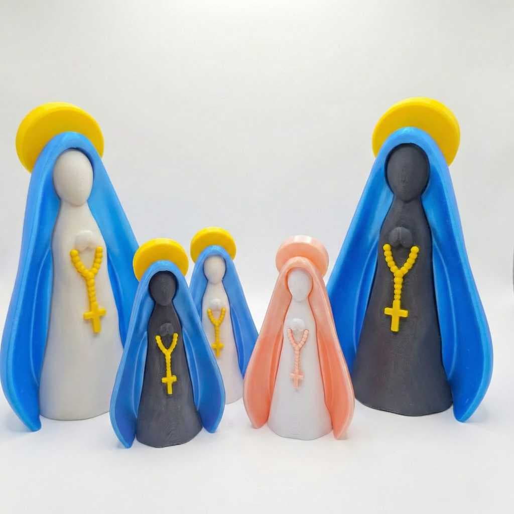 Santa Católica Design Moderno - Imagem Nossa Senhora (Aparecida e Graças) - Decoração para Altar e Sala