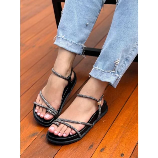 sandália papete feminina Birken brilho ultra confortável lançamento