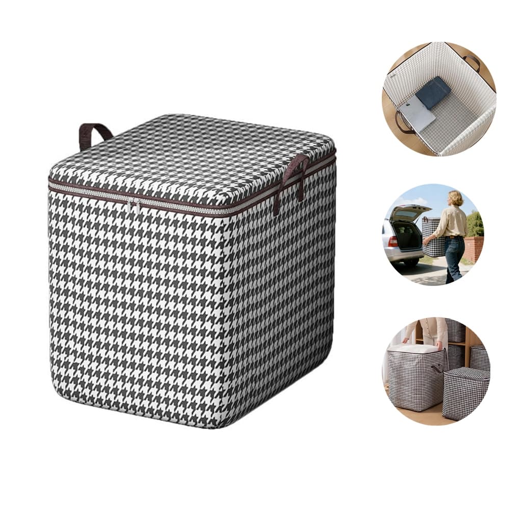Caixa Saco Organizador 100L 140L 180L Grande 2 Pega Fecho Duplo Para Edredom Roupa Cobertor