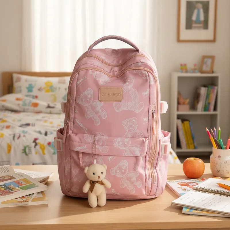 Mochila Com Ursinho Escolar 14l Compacta E Resistente