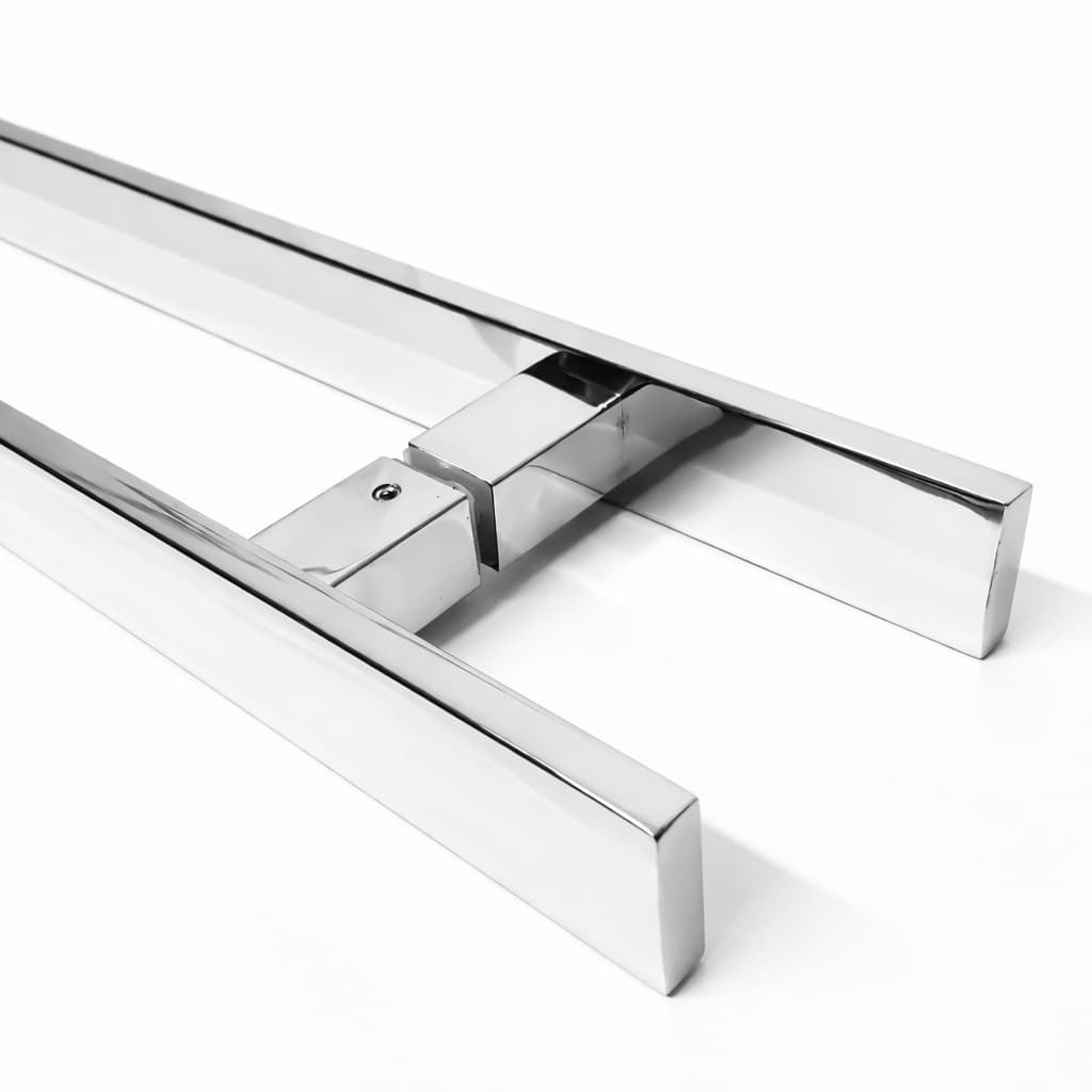 Puxador inox barra chata 50cm para portas de madeira, vidro e aluminio