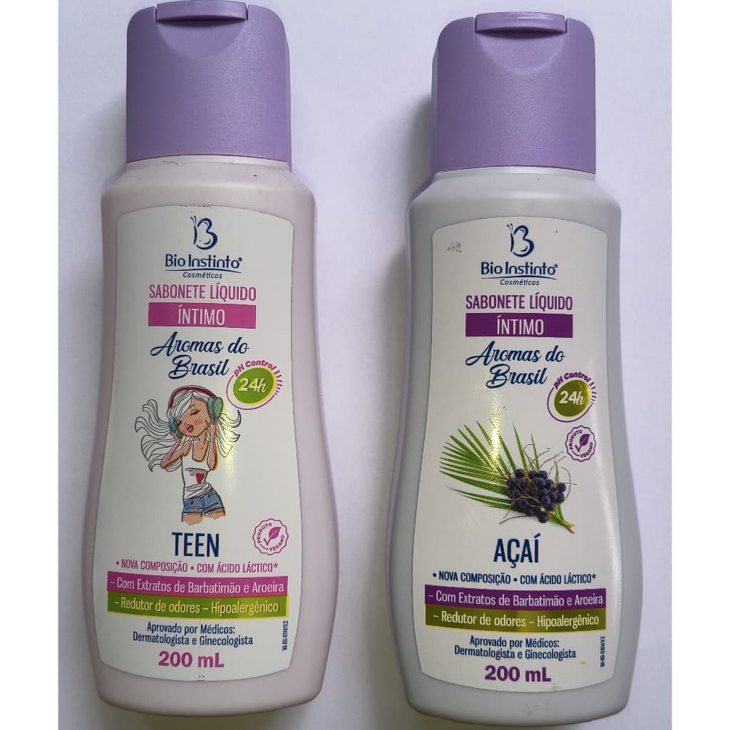 Kit Sabonete Íntimo Bio Instinto Açaí e Teen - 02 unidades de 200 ml cada