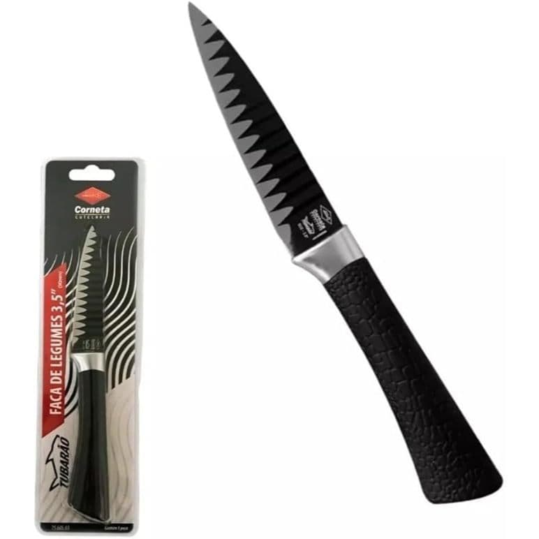 Faca Shark Chef 3,5" para Frutas e Legumes – Tubarão Inox Corneta