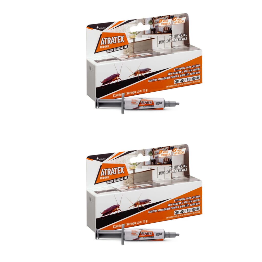 Atratex Gel Mata Baratas Caseiras Sem Cheiro Não Mancha Kit 2 X 10 GR