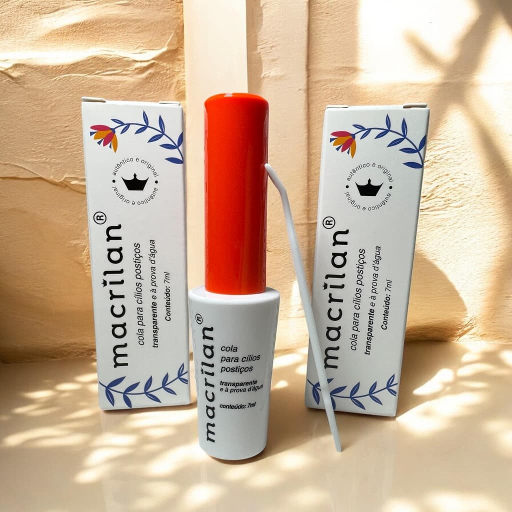 Cola para Cílios Postiços Macrilan Transparente com Fixação à Prova D’água 7ml