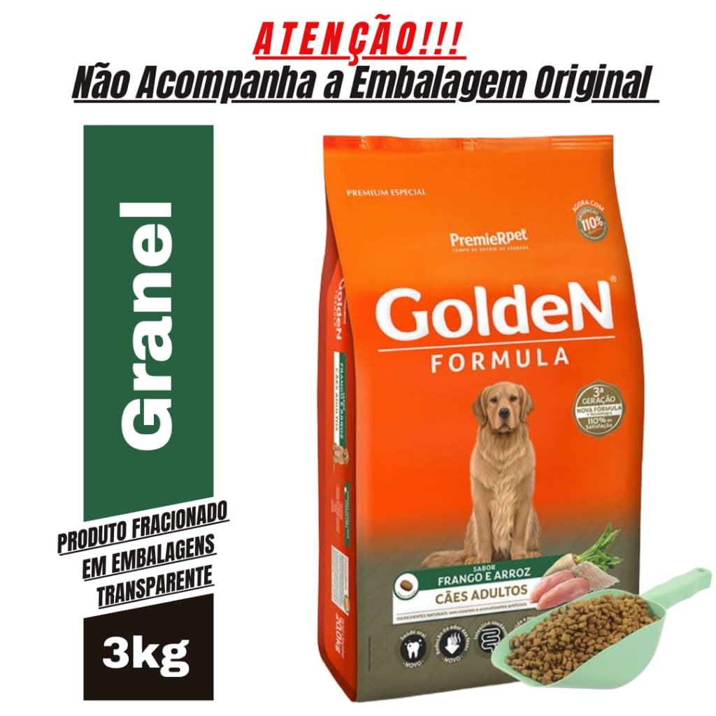 Ração Para Cachorro PremieR Pet Golden Adulto Porte Médio E Grande Sabor Frango 3Kg - Ração Cachorro