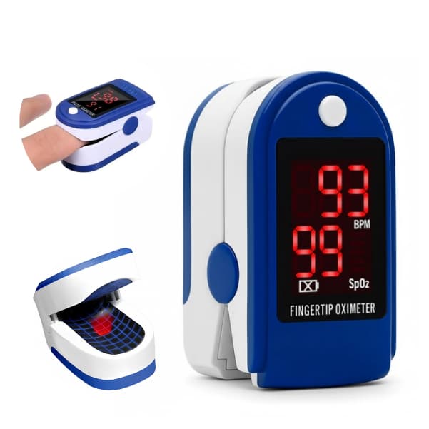 Oxímetro Digital de Dedo Portátil Medidor de Saturação SpO2 e Batimento Cardíaco Display LED