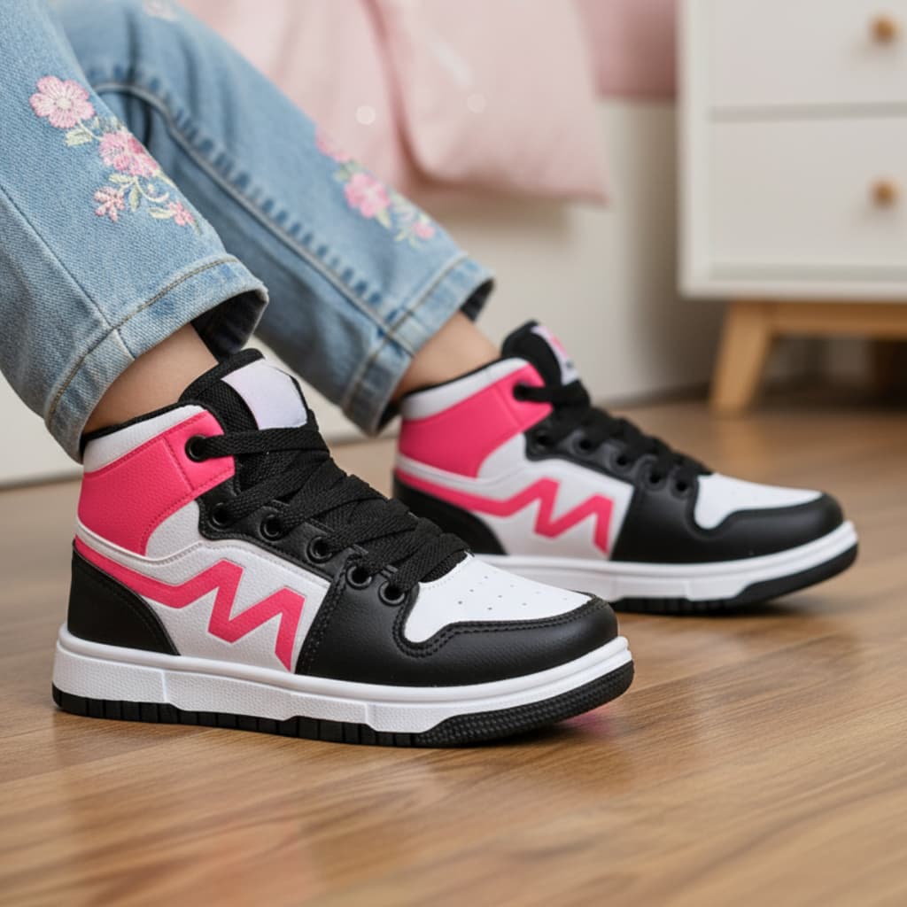 Tênis Infantil Feminino Casual Botinha Escolar Nippos Cano Curto