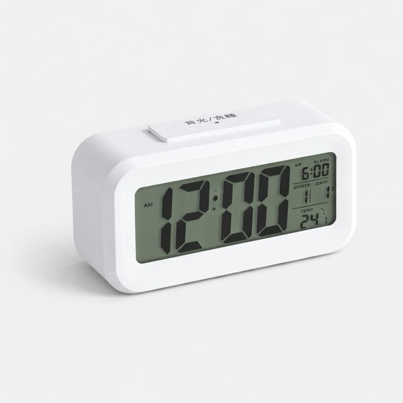 Relógio Digital de Mesa LCD com Termômetro Umidade Alarme Calendário Cabeceira