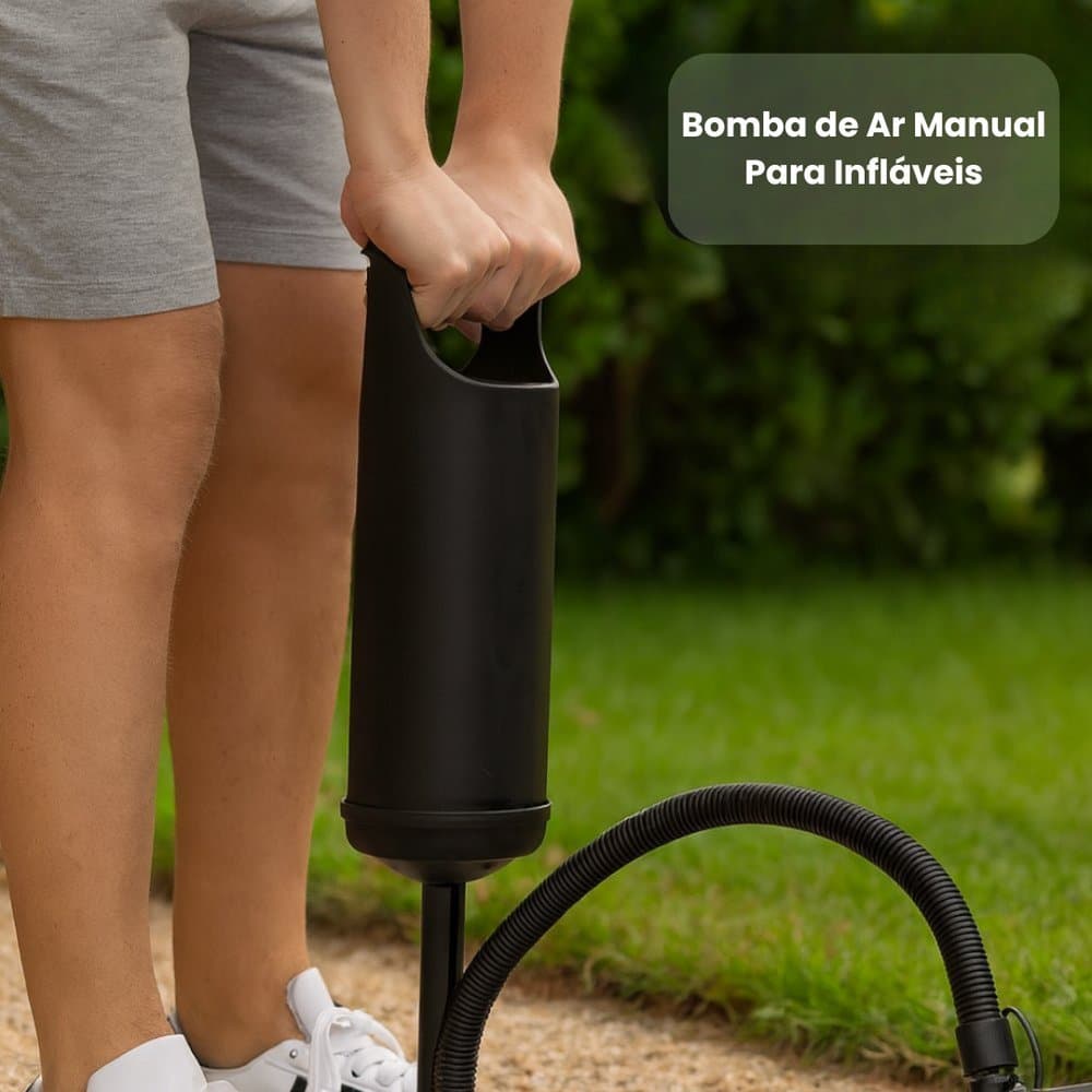 Bomba de Ar Manual Multiuso 30cm Bicos adaptadores Encher Colchão Bola Bexiga Portátil atividades