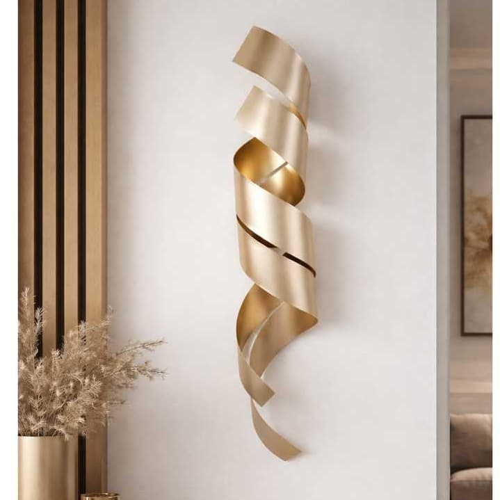 ESCULTURA ESSENCE PAREDE DOURADA,ESCULTURA DE DECORAÇAO METAL