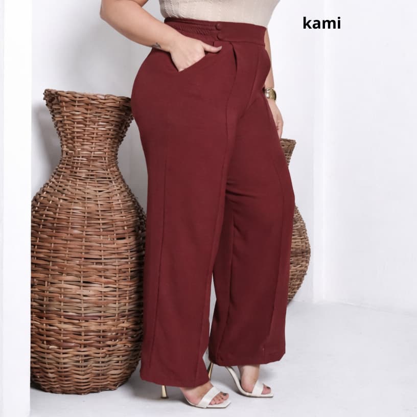 Calça Pantalona Feminina Duna Plus Size Duna Con Caimento Leve e Elegante