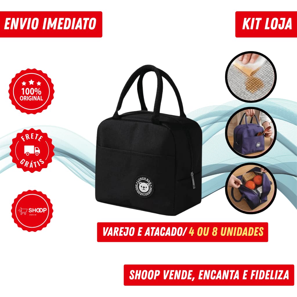 Loja - Bolsa Térmica Portátil Marmita ou Lancheira | Com Isolamento Viagem - 4 ou 8 Unid