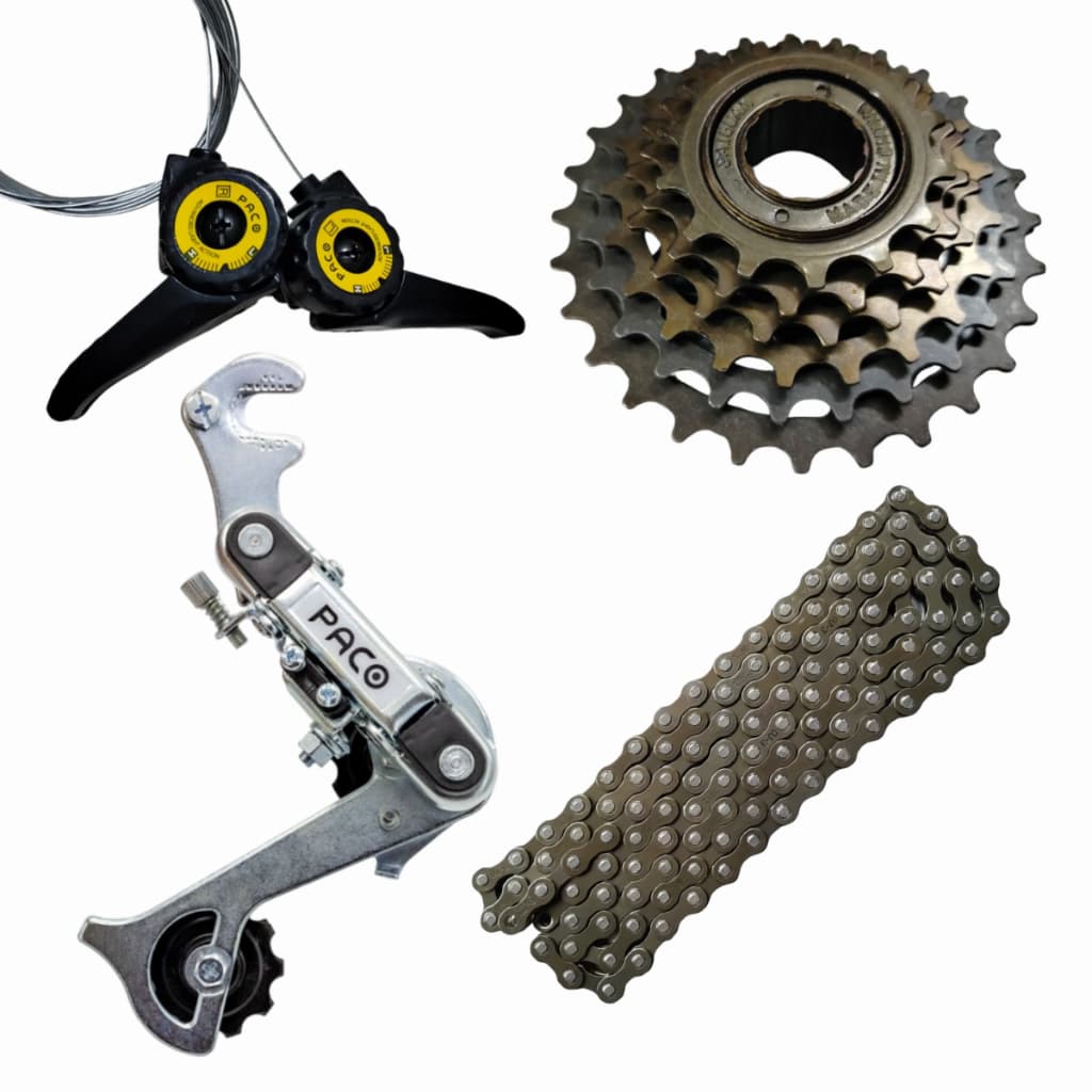 Kit Transmissão Bicicleta 18v / 21v - Câmbio + Passador + Corrente + Catraca