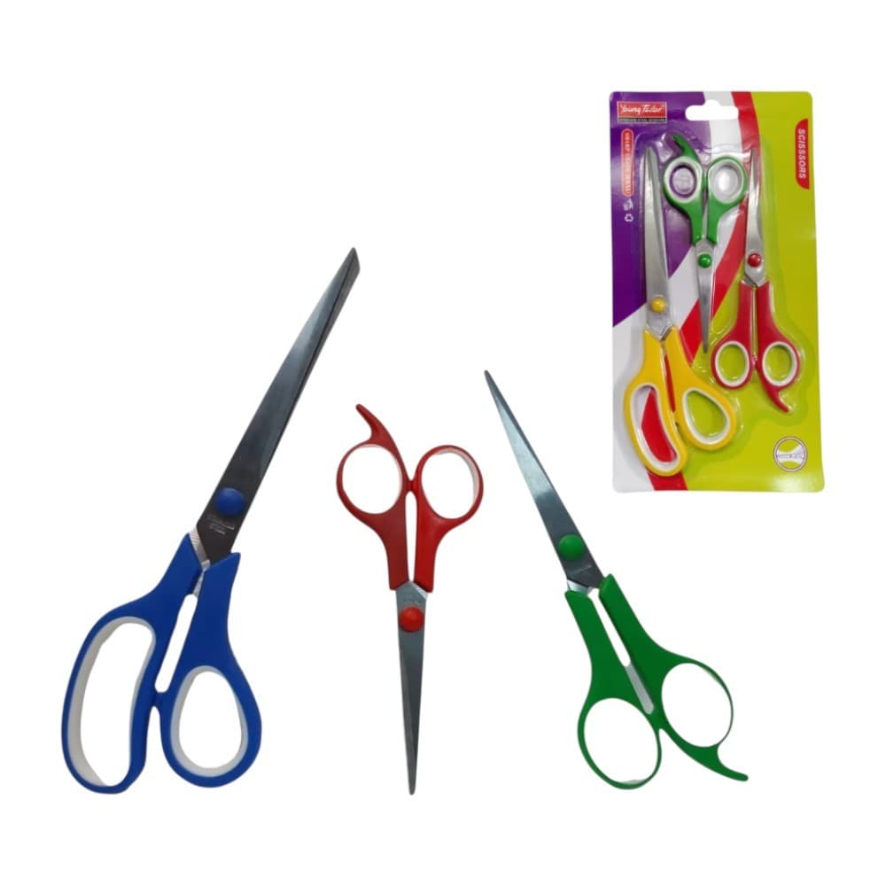 Kit com 3 Tesouras Coloridas LUA 230-032 Young Tailor