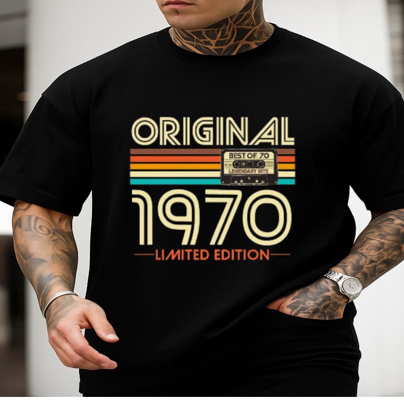 Camiseta masculina retrô ORIGINAL 1970 edição limitada t shirt streetwear casual 100 algodão estampa vintage nostálgica