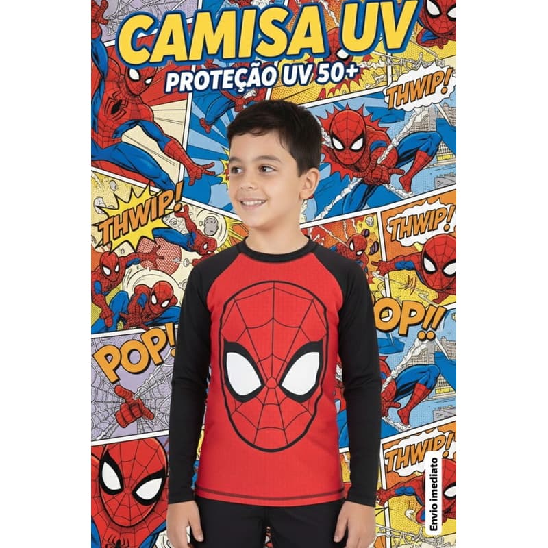 Camisa UV para Crianças - Proteção Solar - Blusa Infantil Masculina