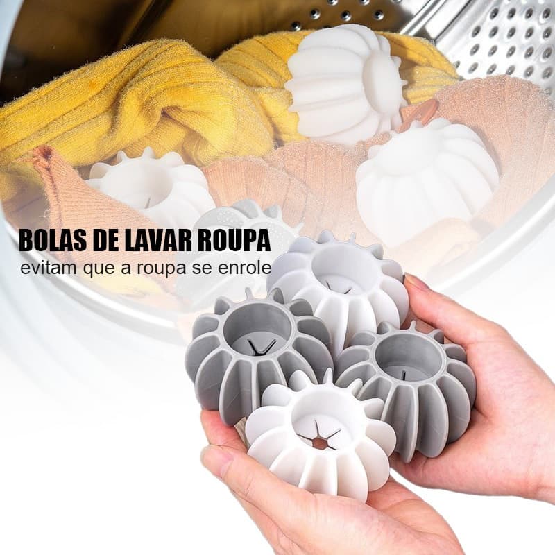 Kit 6pcs Bolas de Lavar Roupa Reutilizável Evita o Embaraço das Roupas