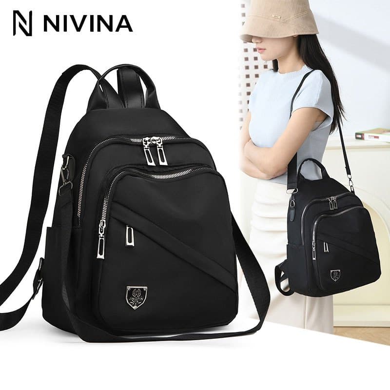 Bolsa mochila feminina Portátil da moda de Poliéster à prova d'água