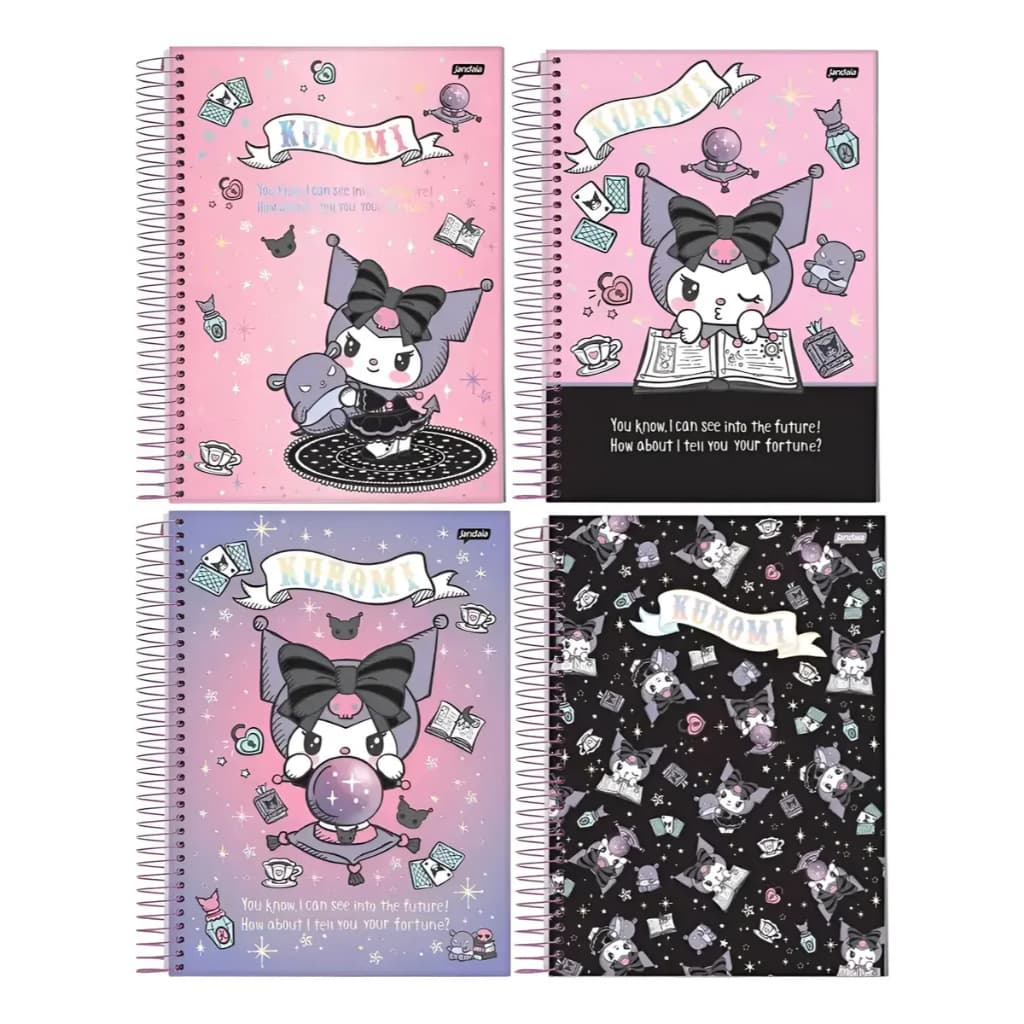 Caderno Universitário 1 ou 10 Matéria KUROMI HELLO KITTY - JANDAIA - UNIDADE
