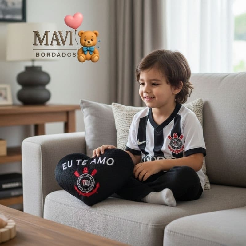 Coração Bordado Corinthians