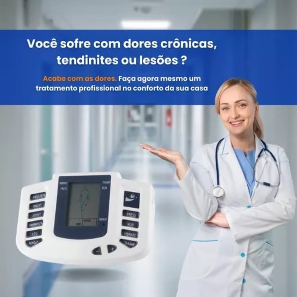 Eletroestimulador Portátil para Massagem Muscular – Estímulo Elétrico Relaxante