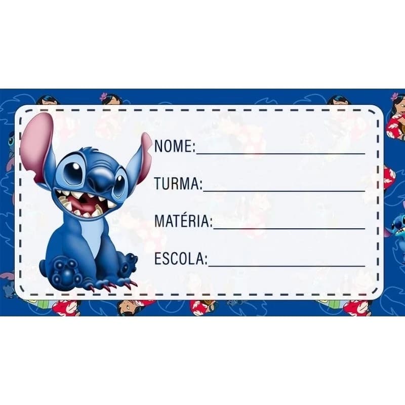 20 ETIQUETAS ESCOLAR STITCH 2026 KIT COM 20 ADESIVOS ESCOLAR DO STITCH 8X5
