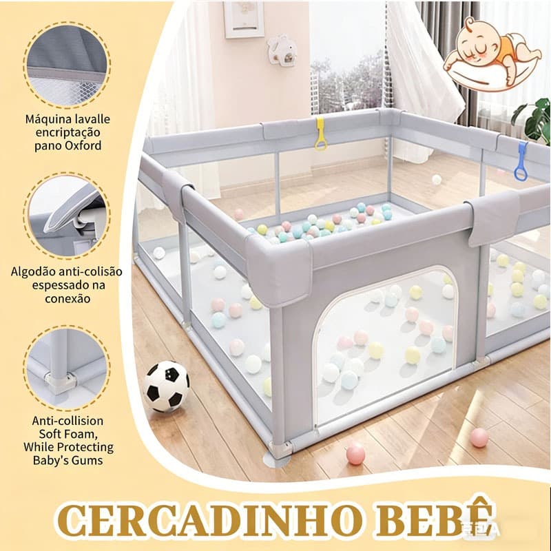 180x120cm Cercadinho Bebê Grande Chiqueirinho Infantil Cercado Portátil Dobrável de Seguro e Protegido