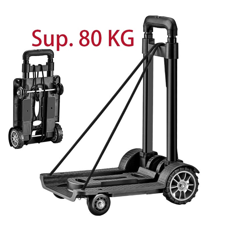 Carrinho Dobrável Portátil com Rodas Carrinho de mão dobrável para bagagem Capacidade de carga 80 kg