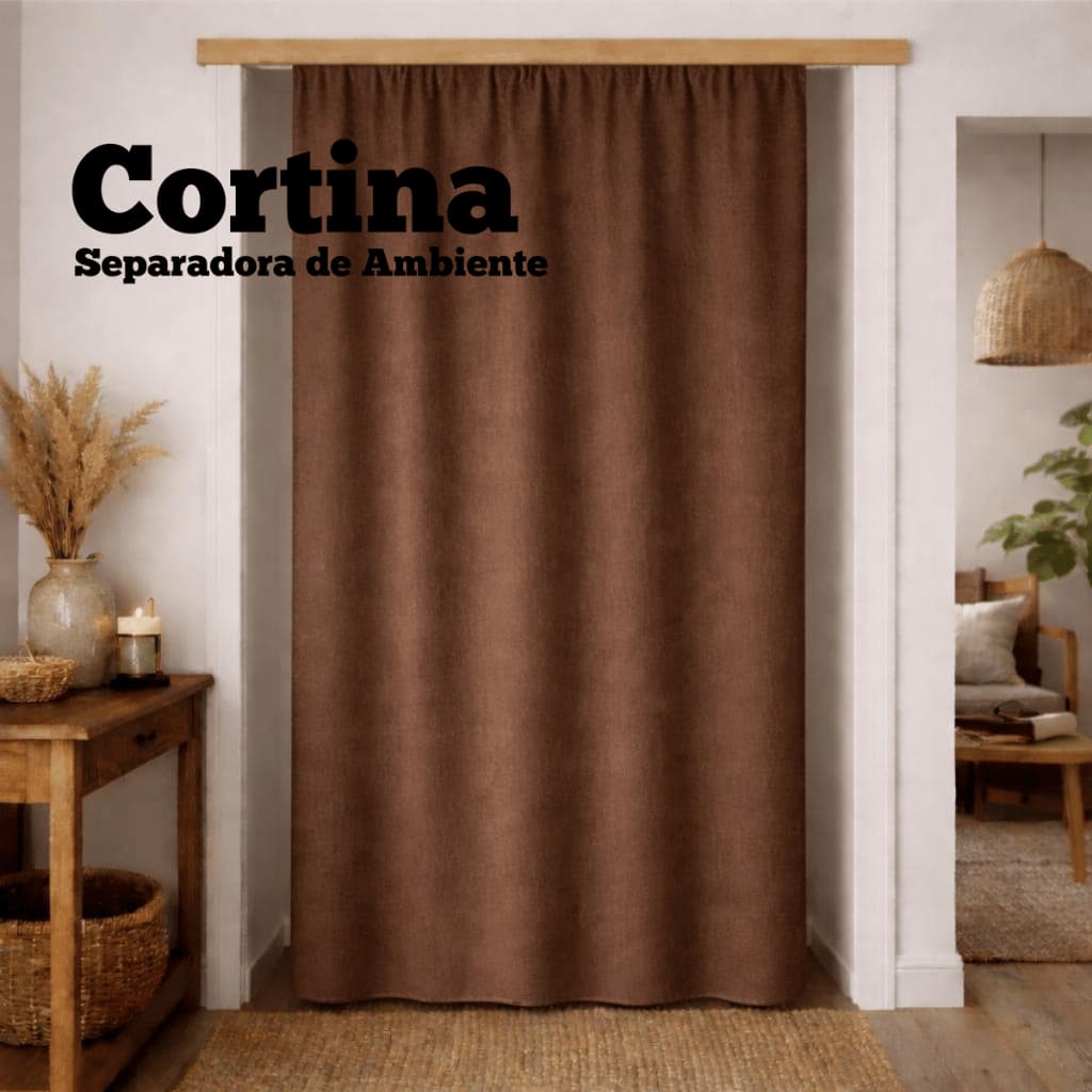Cortina Separadora de Ambiente 1,00x2,20m Decorativa Moderna Fácil de Instalar Sala Quarto