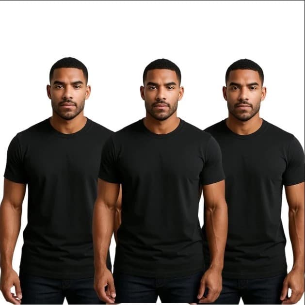 KIT 3 CAMISETA MASCULINA LISA ALGODÃO P AO GG !
