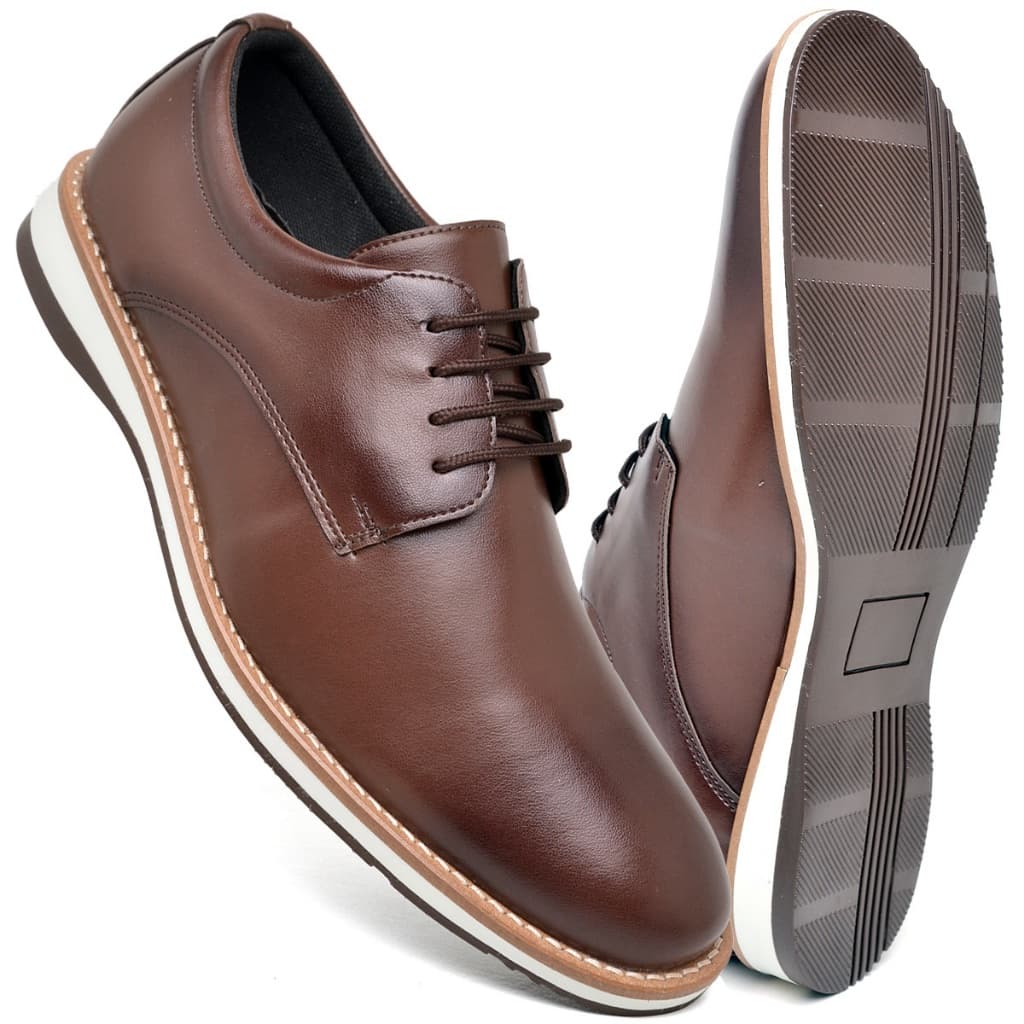 Sapato Casual Masculino Oxford Derby Confortável Elegante Esporte Fino Moderno Festa Sapatenis