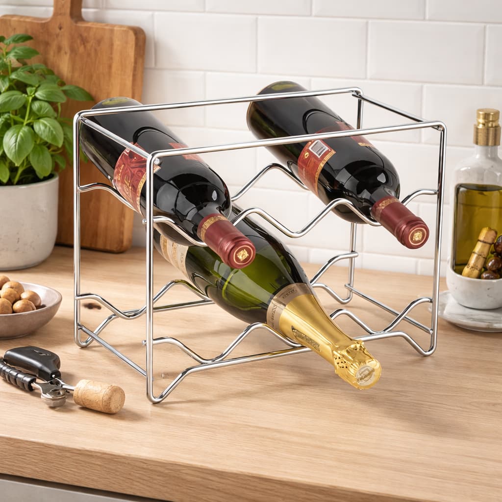 Adega De Mesa Suporte De Vinho 6 Garrafas Decoração Cozinha Área Gourmet
