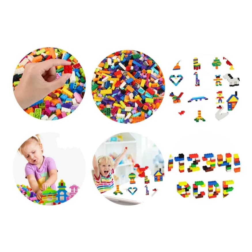 1000 Peças Blocos de Montar infantil Interativo Compacto Brinquedo Infantil Educativo Formas