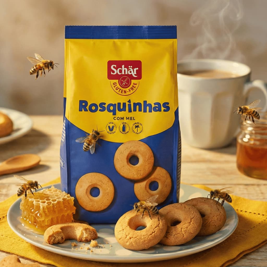 Rosquinhas com Mel Hoops  Sem Glúten e Sem Lactose 200gr - Schar