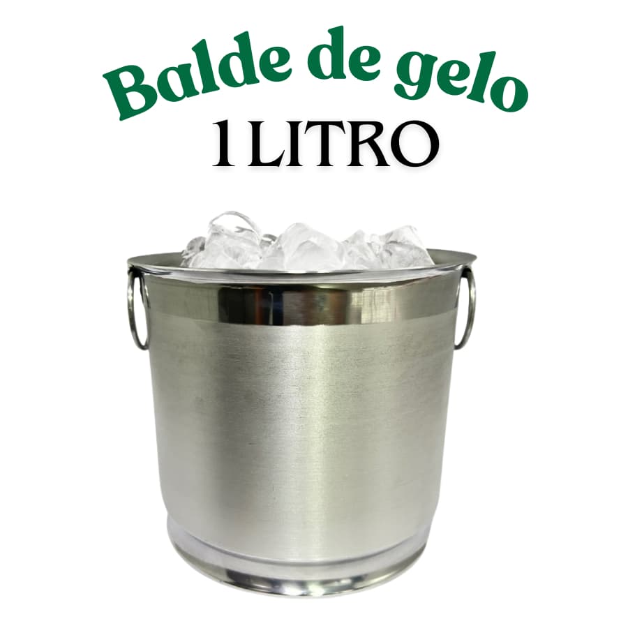 Balde de Gelo Alumínio 1 Litro Durável, Leve e Fácil de Limpar