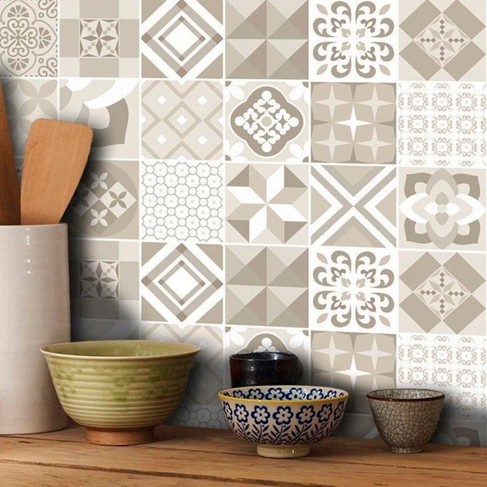 Papel de Parede Azulejo para Cozinha Coimbra Rolos de 0,58x3,00m Premium - fundo bloqueador
