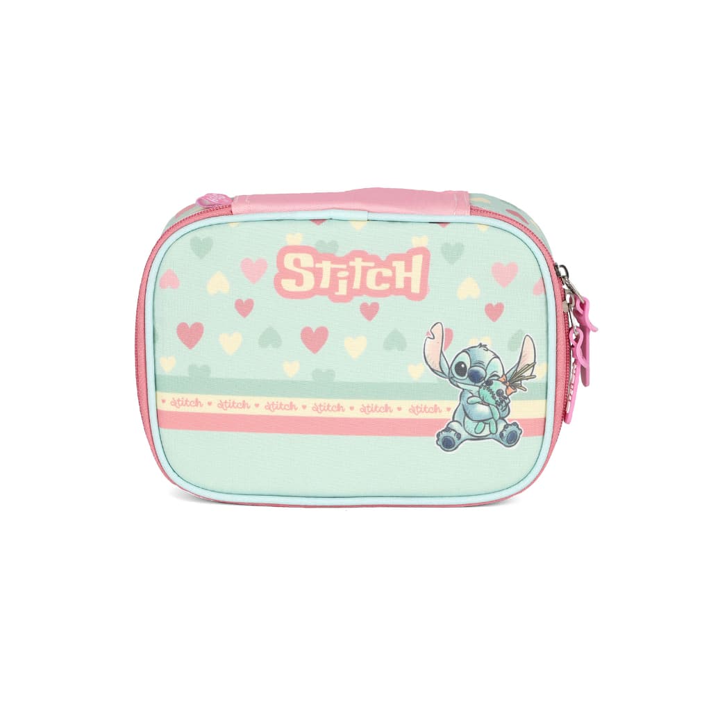 Kit Lancheira Stitch Angel Disney Térmica Estojo Box Triplo Escolar